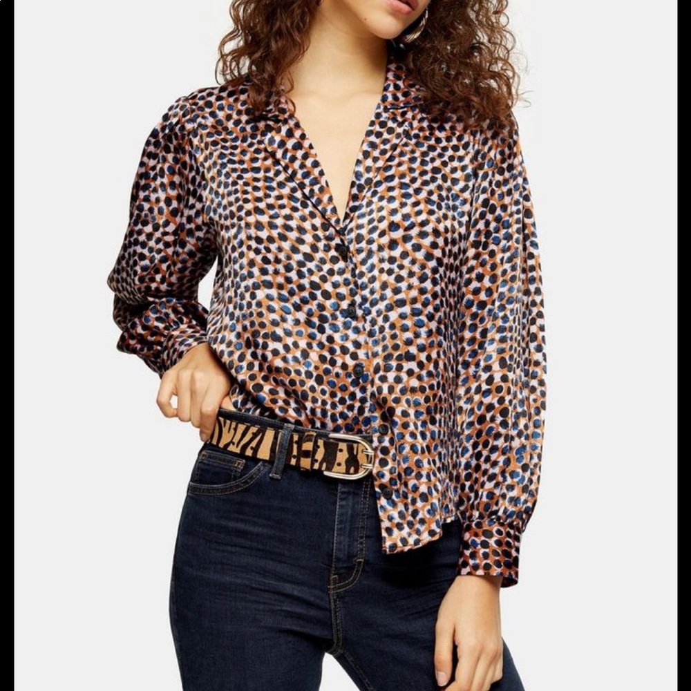 Topshop Animal Smudge Shirt